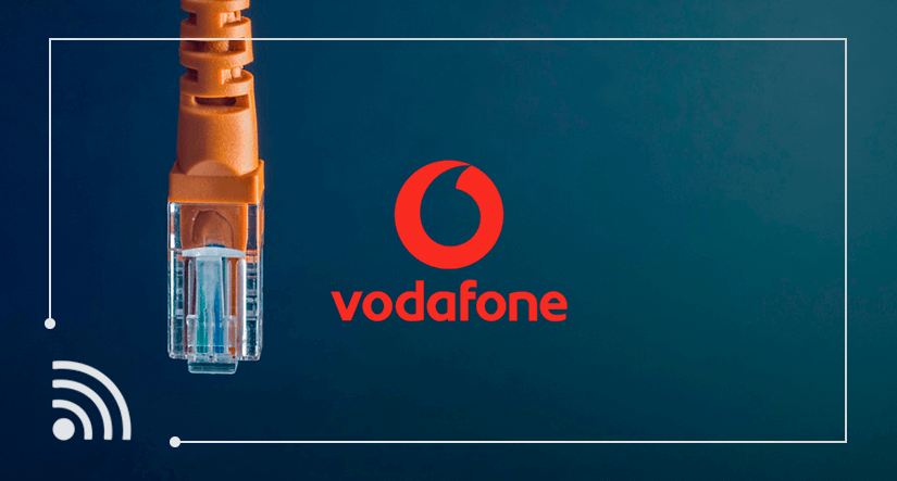 Ethernet cable next to Vodafone logo
